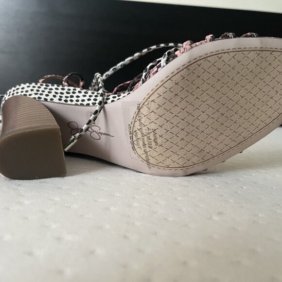 Jessica Simpson Pink and Black Python Heels - Picture 3 of 7